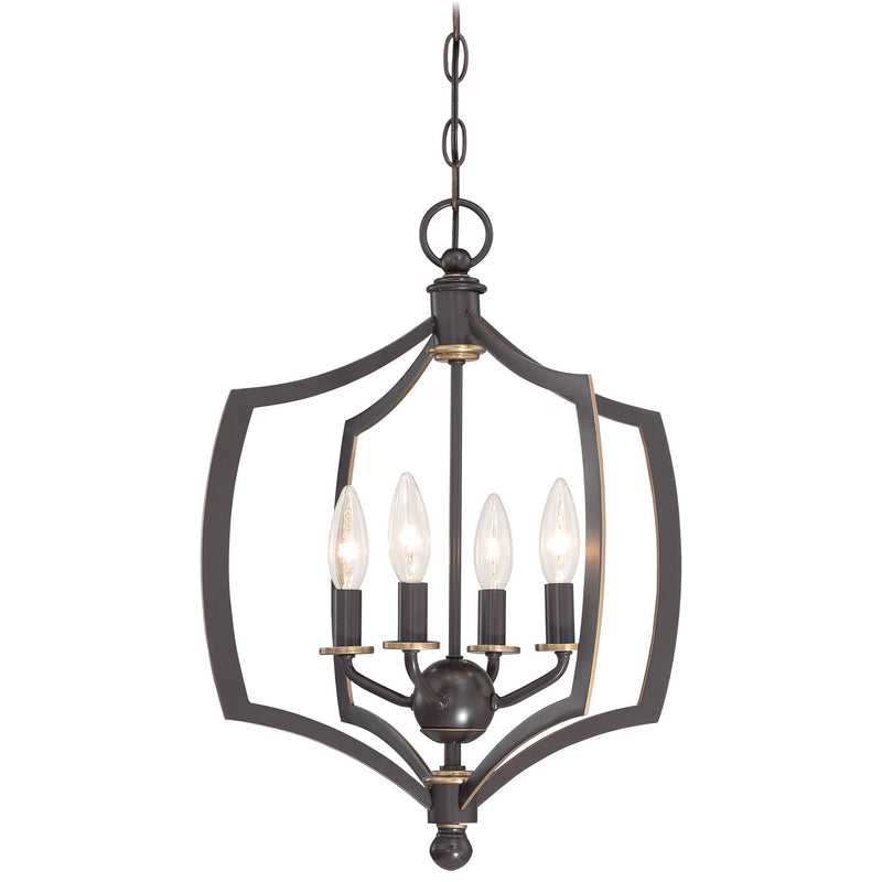 Middletown 4-Light Mini-Chandelier in Downton Bronze with Gold Highlights - Lamps Expo
