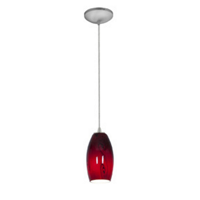 Merlot 1-Light Pendant in Brushed Steel Finish