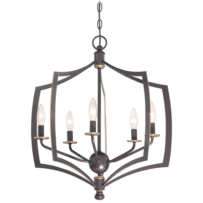Middletown 5-Light Chandelier in Downton Bronze with Gold Highlights - Lamps Expo