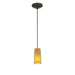 Glass`n Glass Cylinder 1-Light Pendant in Oil Rubbed Bronze Finish