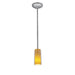 Glass`n Glass Cylinder 1-Light Pendant in Brushed Steel Finish