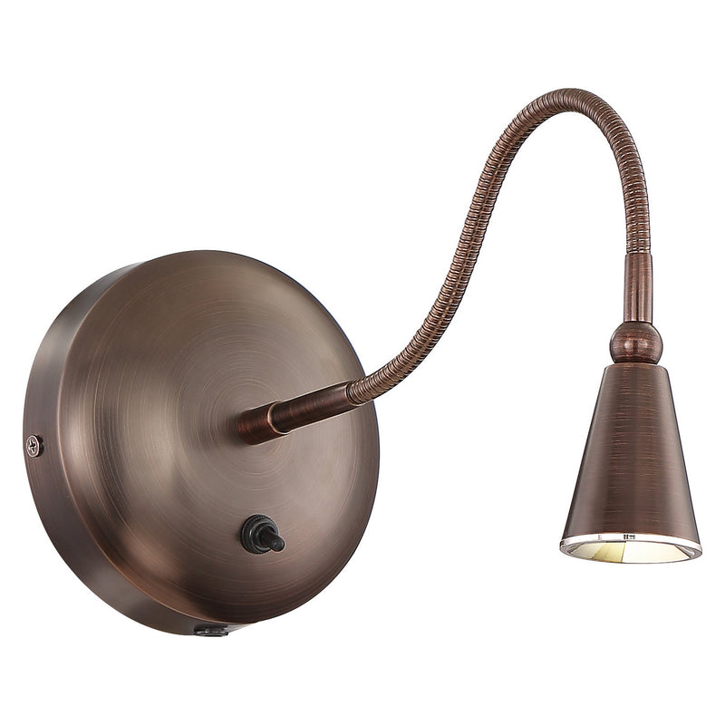 LED Gooseneck Wall Lamp in Bronze Finish