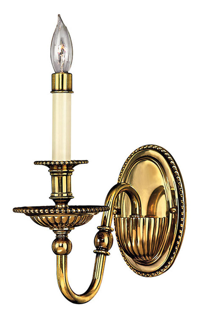 Cambridge Single Light Sconce in Burnished Brass