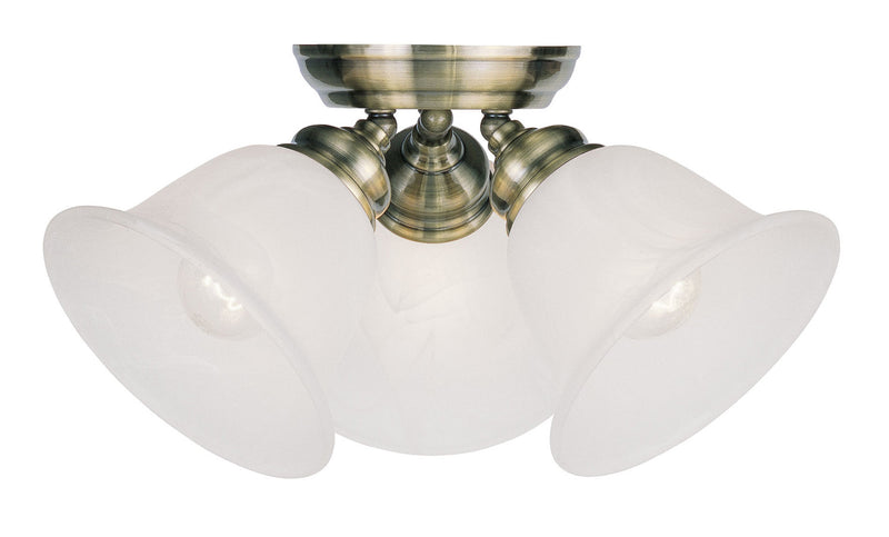 Essex 3 Light Ceiling Mount in Antique Brass