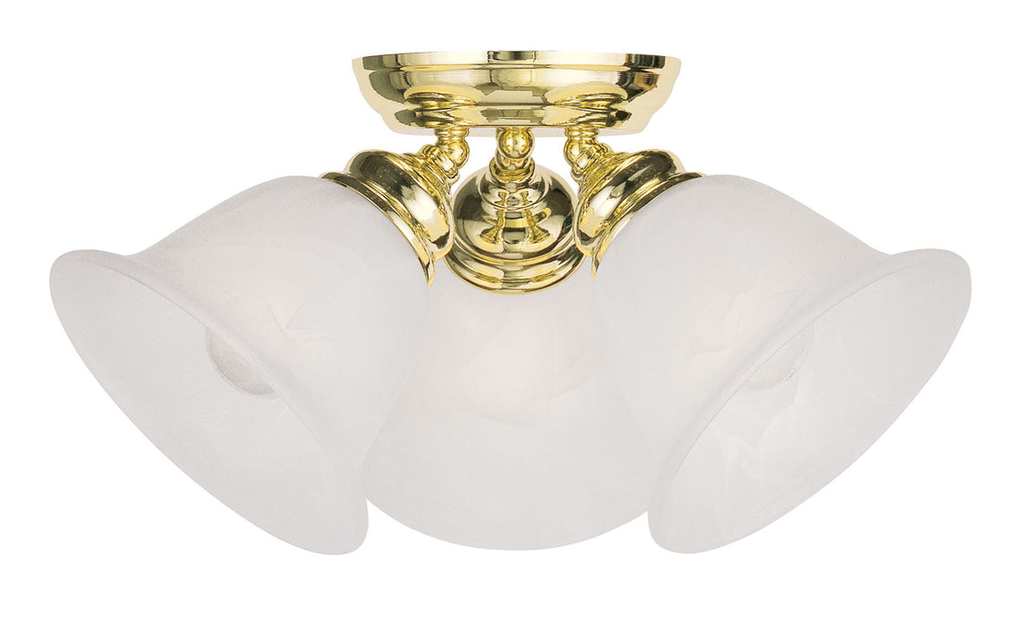Essex 3 Light Ceiling Mount in Polished Brass