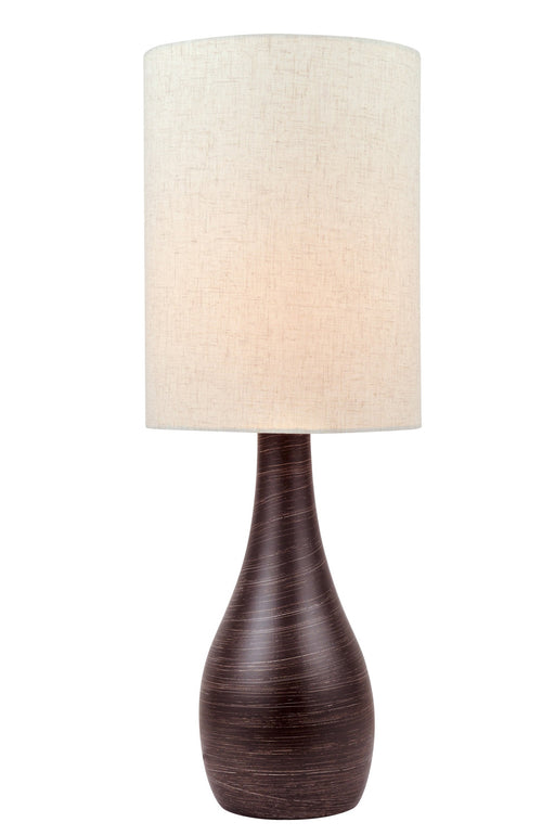 Quatro Table Lamp in Brushed Dark Bronze Linen Shade, E27 A 100W