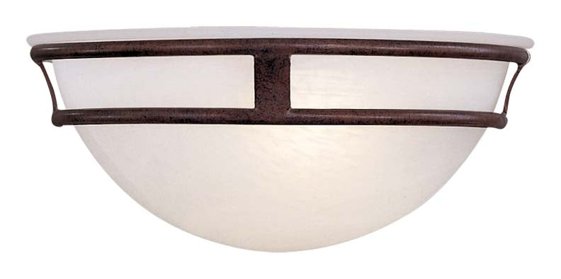 Pacifica 1-Light Wall Sconce in Antique Bronze & Etched Marble Glass