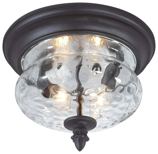 Minka Lavery (9909-1-66) Ardmore 2-Light Flush Mount in Coal & Clear Hammered Glass