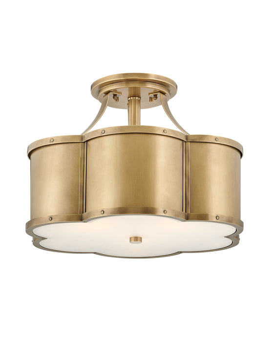 Chance Medium Semi-Flush Mount in Heritage Brass
