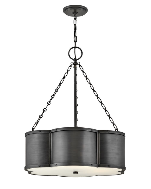 Chance Medium Drum Chandelier in Blackened Brass