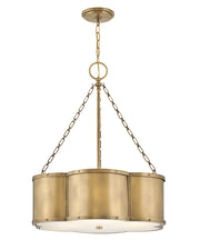 Chance Medium Drum Chandelier in Heritage Brass