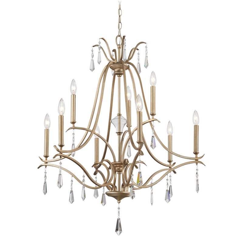 Laurel Estate 9-Light Chandelier in Brio Gold - Lamps Expo