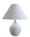 Scatchard 19 Inch Stoneware Accent Lamp in White Matte with Cream Linen Hardback