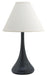Scatchard 26 Inch Stoneware Table Lamp In Black Matte with Cream Linen Hardback