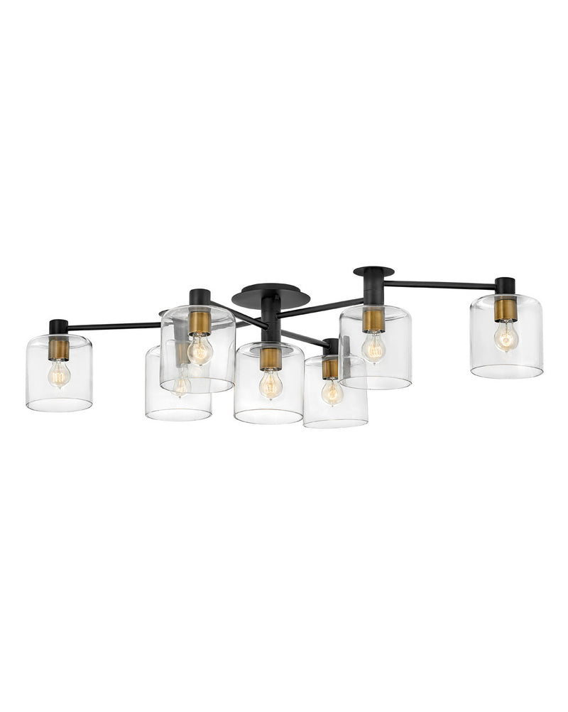 Axel Extra Large Semi-Flush Mount in Black