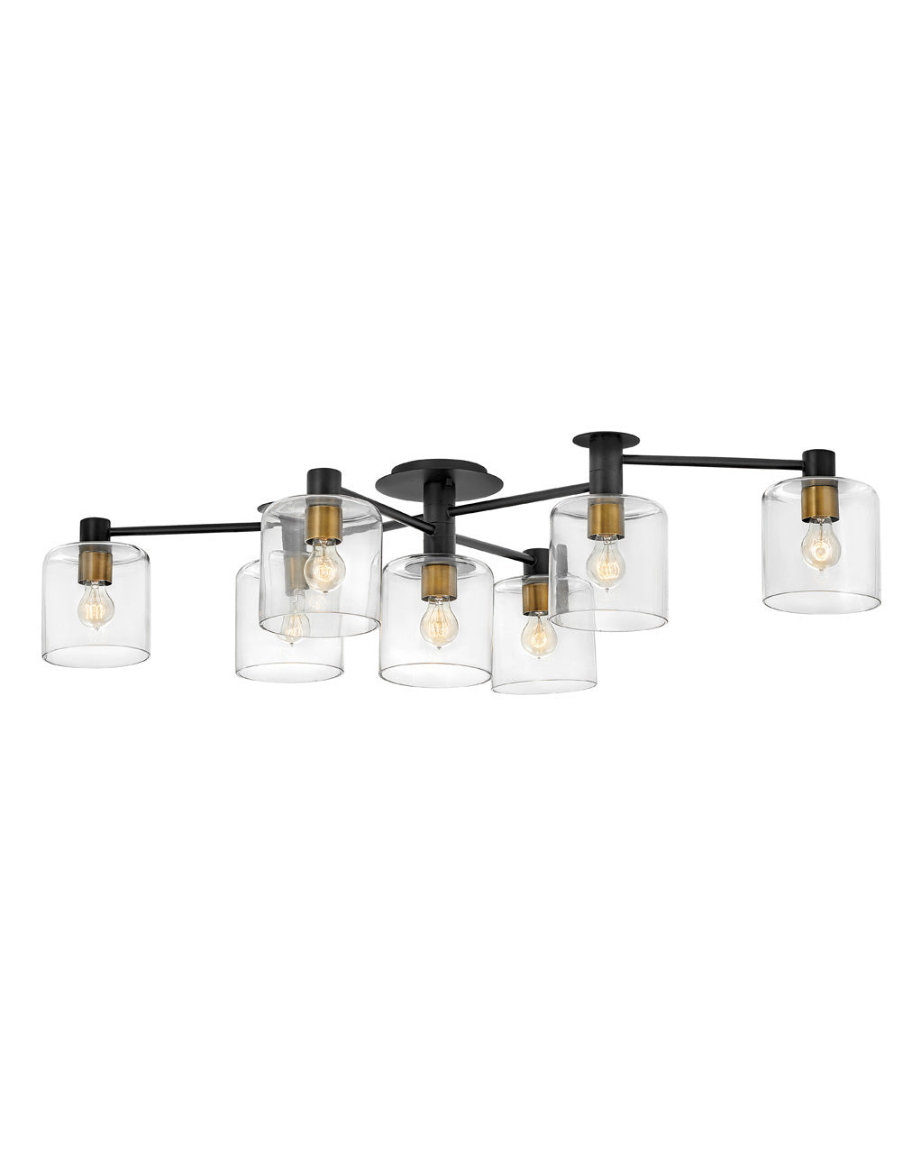 Axel Extra Large Semi-Flush Mount in Black