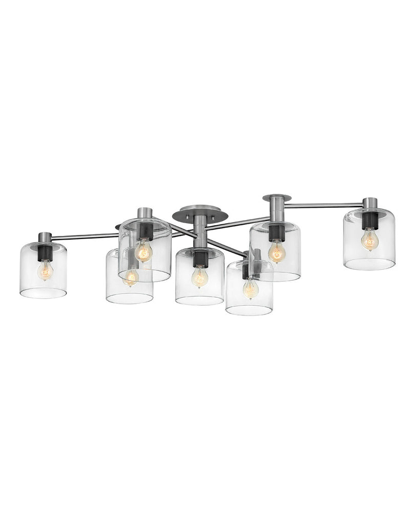 Axel Extra Large Semi-Flush Mount in Brushed Nickel