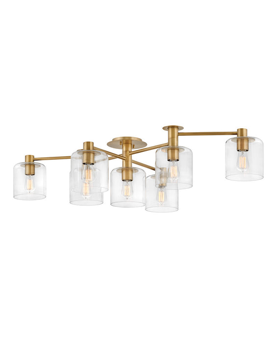 Axel Extra Large Semi-Flush Mount in Heritage Brass