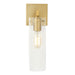 Atticus 1-Light Sconce Cylinder Glass Shade in Satin Brass