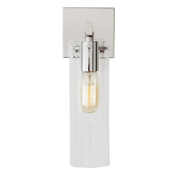 Atticus 1-Light Sconce Cylinder Glass Shade in Polished Nickel