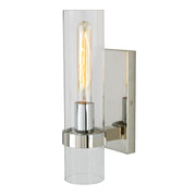 Arlo 1-Light Tall Cylinder Tube Sconce in Polished Nickel