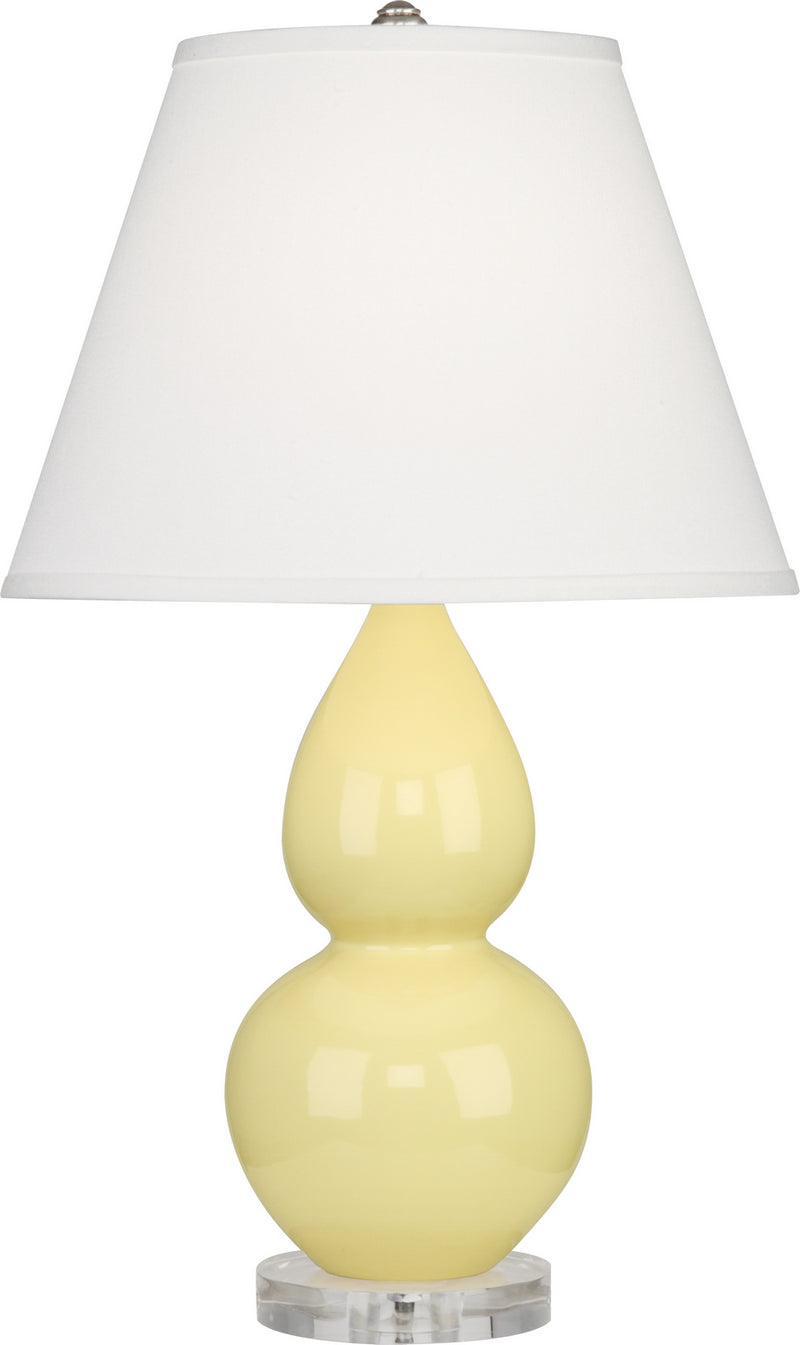 Robert Abbey (A616X) Small Double Gourd Accent Lamp with Pearl Dupioni Fabric Shade
