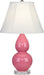 Robert Abbey (A619) Small Double Gourd Accent Lamp with Ivory Stretched Fabric Shade