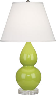 Robert Abbey (A693X) Small Double Gourd Accent Lamp with Pearl Dupioni Fabric Shade