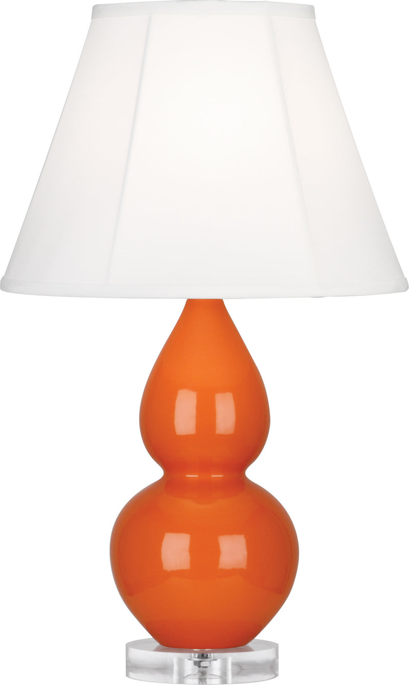 Robert Abbey (A695) Small Double Gourd Accent Lamp with Ivory Stretched Fabric Shade