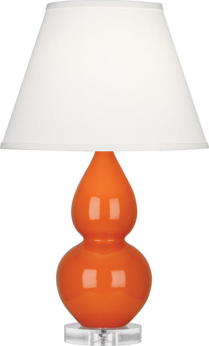 Robert Abbey (A695X) Small Double Gourd Accent Lamp with Pearl Dupioni Fabric Shade