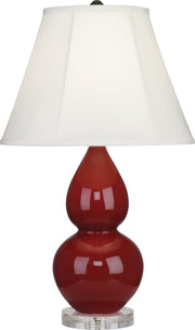 Robert Abbey (A697) Small Double Gourd Accent Lamp with Ivory Stretched Fabric Shade