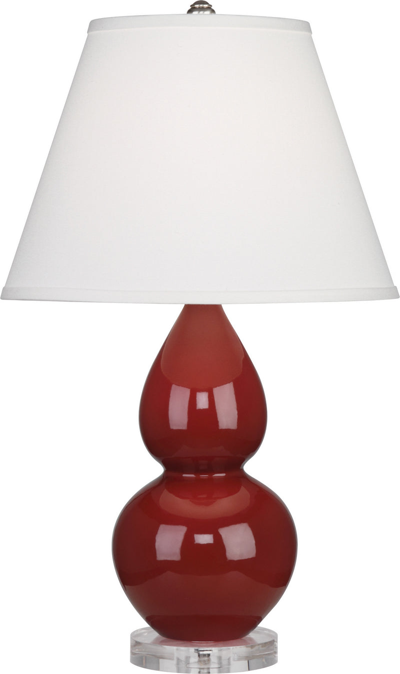 Robert Abbey (A697X) Small Double Gourd Accent Lamp with Pearl Dupioni Fabric Shade