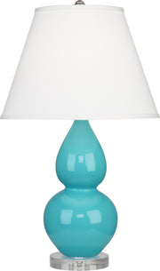 Robert Abbey (A761X) Small Double Gourd Accent Lamp with Pearl Dupioni Fabric Shade
