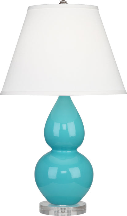 Robert Abbey (A761X) Small Double Gourd Accent Lamp with Pearl Dupioni Fabric Shade