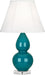 Robert Abbey (A773) Small Double Gourd Accent Lamp with Ivory Stretched Fabric Shade