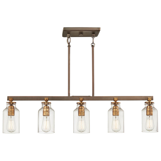 Morrow Island Fixture in Harvard Court Bronze with Gold Highlights & Clear Glass - Lamps Expo