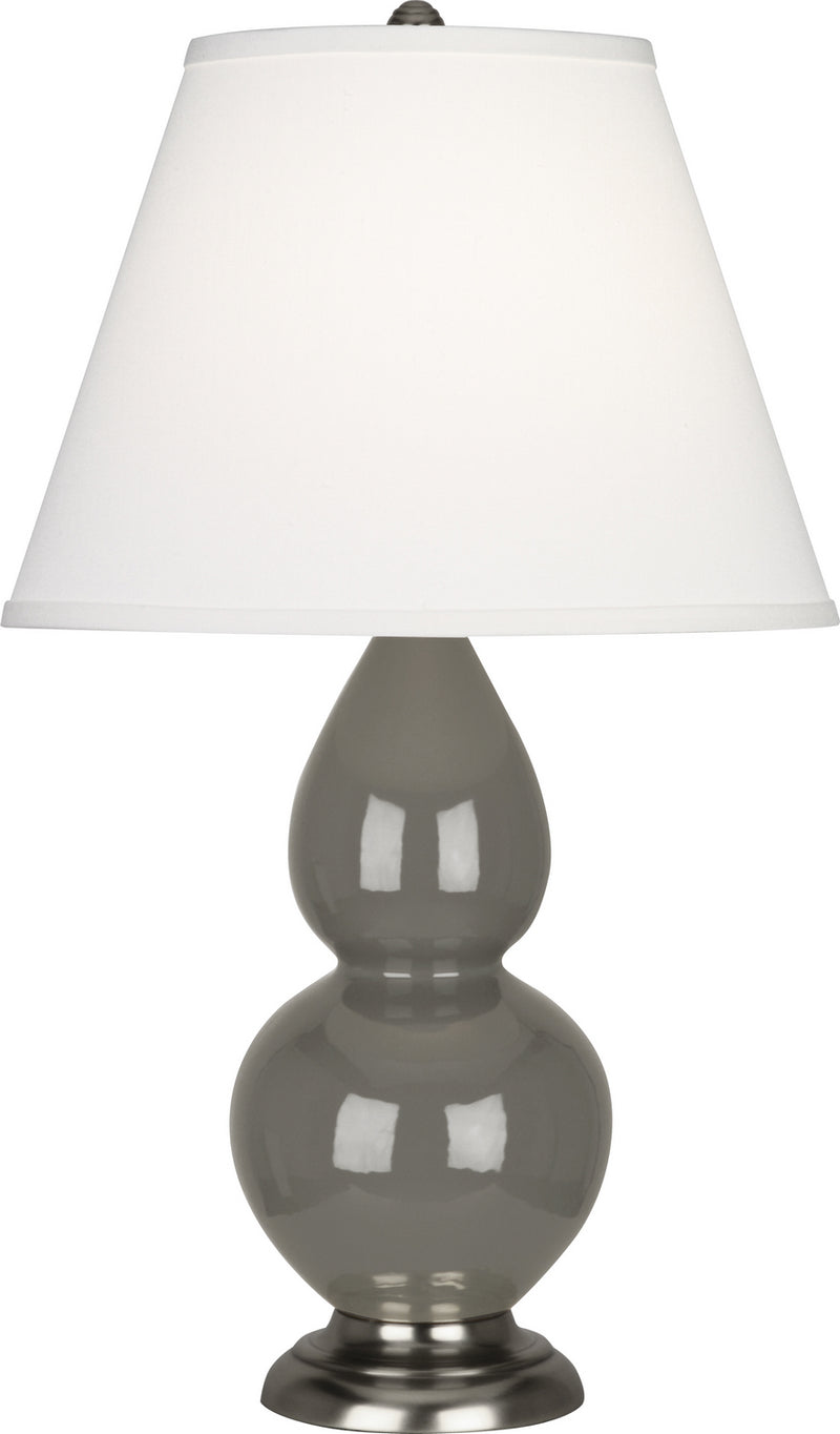 Robert Abbey (CR12X) Small Double Gourd Accent Lamp with Pearl Dupioni Fabric Shade