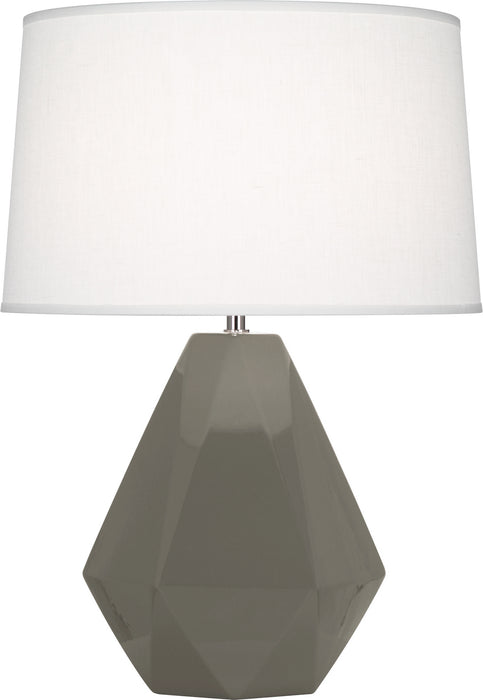Robert Abbey (CR930) Delta Table Lamp with Oyster Linen Shade