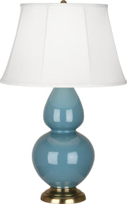 Robert Abbey (OB20) Double Gourd Table Lamp with Ivory Stretched Fabric Shade