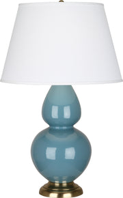 Robert Abbey (OB20X) Double Gourd Table Lamp with Pearl Dupioni Fabric Shade