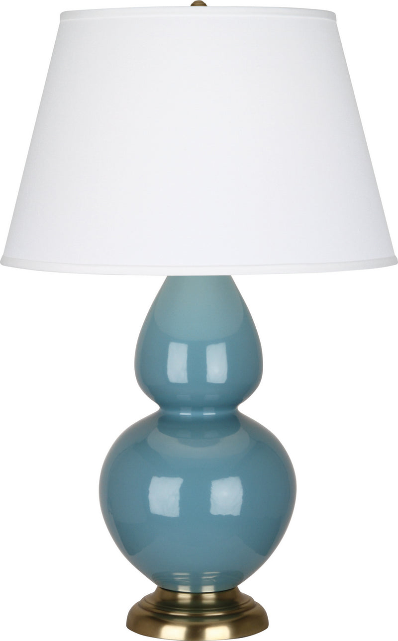 Robert Abbey (OB20X) Double Gourd Table Lamp with Pearl Dupioni Fabric Shade