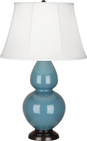 Robert Abbey (OB21) Double Gourd Table Lamp with Ivory Stretched Fabric Shade