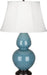Robert Abbey (OB21) Double Gourd Table Lamp with Ivory Stretched Fabric Shade