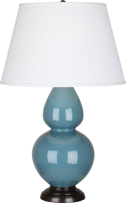 Robert Abbey (OB21X) Double Gourd Table Lamp with Pearl Dupioni Fabric Shade