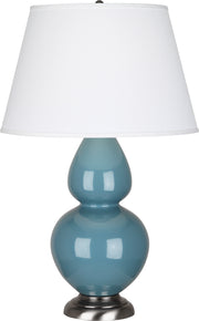 Robert Abbey (OB22X) Double Gourd Table Lamp with Pearl Dupioni Fabric Shade