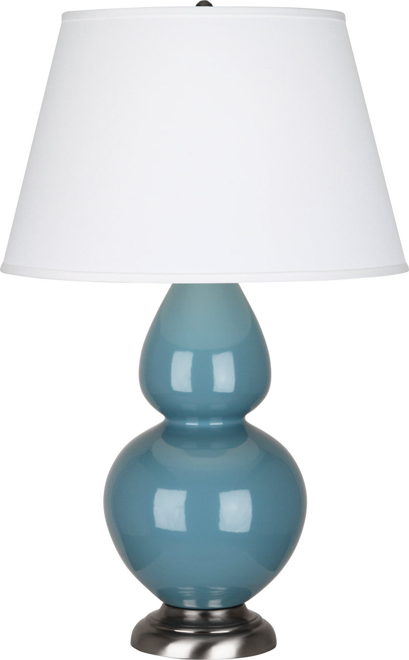 Robert Abbey (OB22X) Double Gourd Table Lamp with Pearl Dupioni Fabric Shade