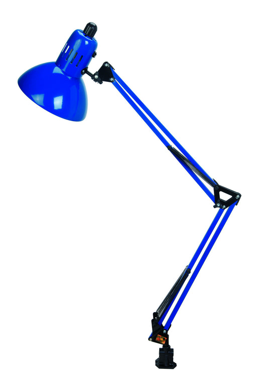 Clamp on Swing Arm Lamp in Blue, Type A 100W