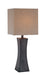 Enkel Table Lamp in Dark Walnut Finish with Linen Fabric Shade, E27 A 100W