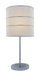 Sedlar Table Lamp in Polished Steel Silver with White Paper Shade, Type A 60W