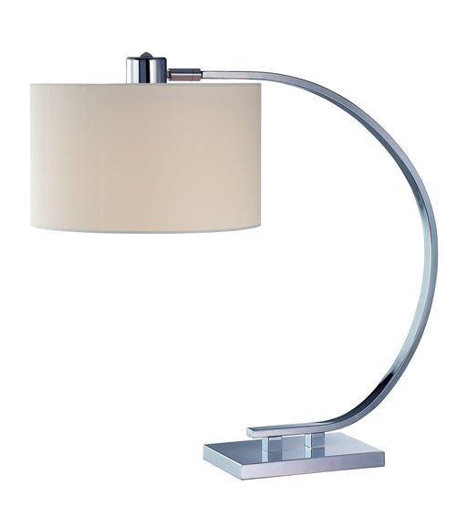 Axis Table Lamp in Chrome with White Fabric Shade, E27 Type A 60W